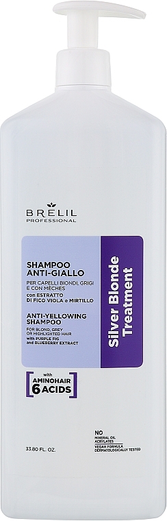 Szampon neutralizujący żółty odcień - Brelil Silver Blonde Treatment Anti-Yellowing Shampoo — Zdjęcie N2