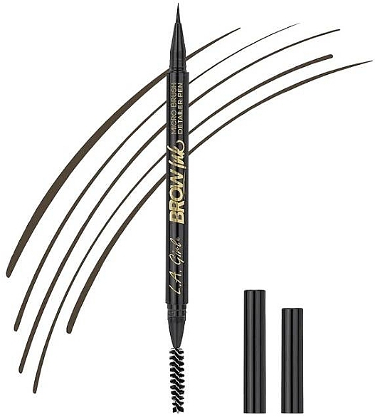 Kredka do brwi z mikropędzlem - L.A. Girl Brow Ink Micro Brush Detailer Pen — Zdjęcie N2