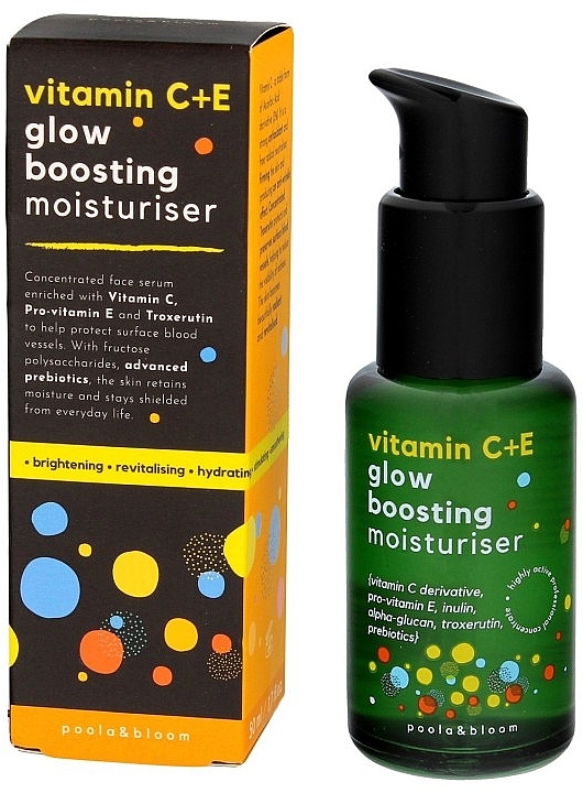 Serum do twarzy z witaminą C + E - Poola&Bloom Vitamin C + E Glow Boosting Moisturiser — Zdjęcie N1