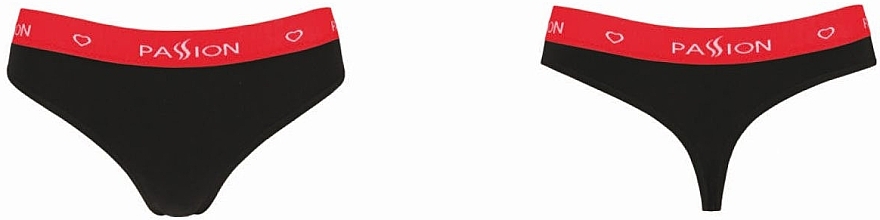Sportowe majtki typu stringi, czarno-czerwone - Passion  — Zdjęcie N2