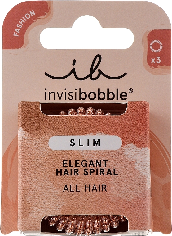 Gumka-bransoletka do włosów - Invisibobble Slim Bronze and Beads Elegant Hair Spiral — Zdjęcie N1