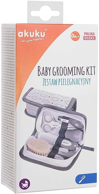 Zestaw do pielęgnacji niemowląt, szary - Akuku Hooligans Baby Care Starter Kit — Zdjęcie N5