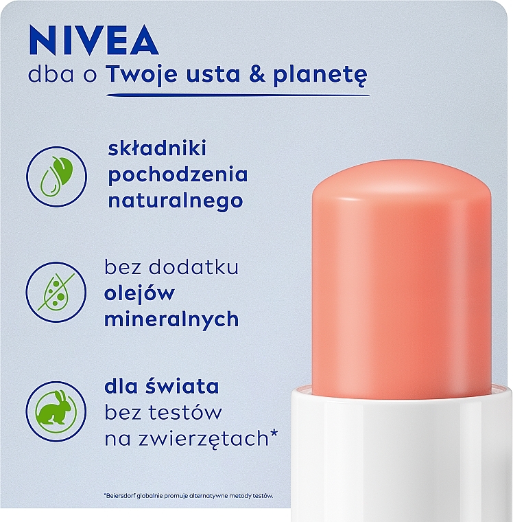 Pielęgnująca pomadka do ust Brzoskwinia - NIVEA Lip Care Peach Shine Lip Balm — Zdjęcie N7