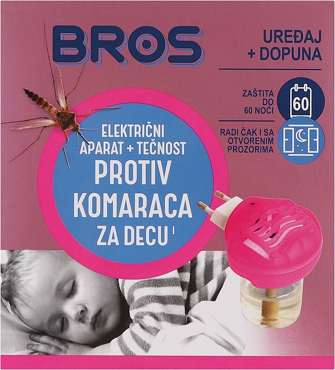 Elektrofumigator + płyn na komary, dla dzieci - Bros — Zdjęcie N1