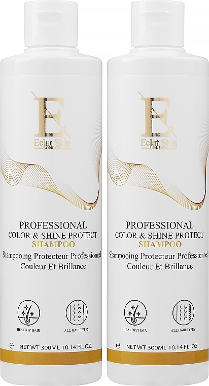 Zestaw - Eclat Skin London Professional Color & Shine Protect Shampoo (shmp/2x300ml) — Zdjęcie N1