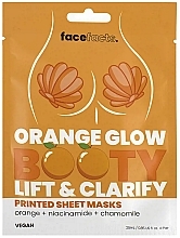 Kup Ujędrniająco-oczyszczająca maska w płachcie na pośladki Pomarańcza, niacynamid i rumianek - Face Facts Orange Glow Booty Sheet Masks 