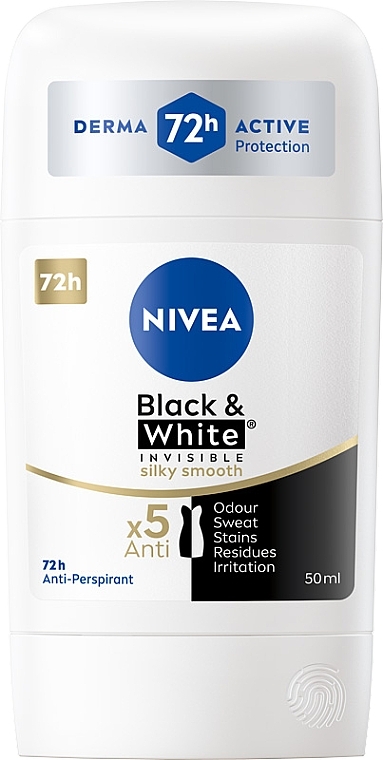 Antyperspirant w sztyfcie - NIVEA Black & White Invisible Silky Smooth — Zdjęcie N1