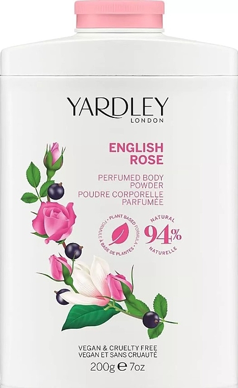 Yardley English Rose Perfumed Body Powder 94% Natural - Perfumowany puder do ciała — Zdjęcie N1