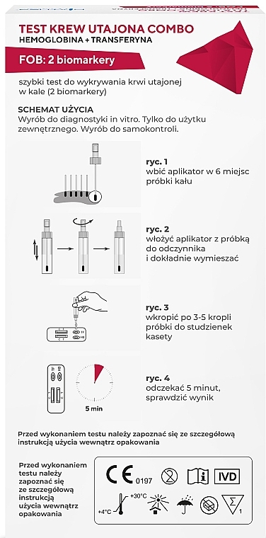 Test na obecność krwi utajonej w kale, hemoglobina+transferyna - Diather Diagnostics & Therapy — Zdjęcie N2