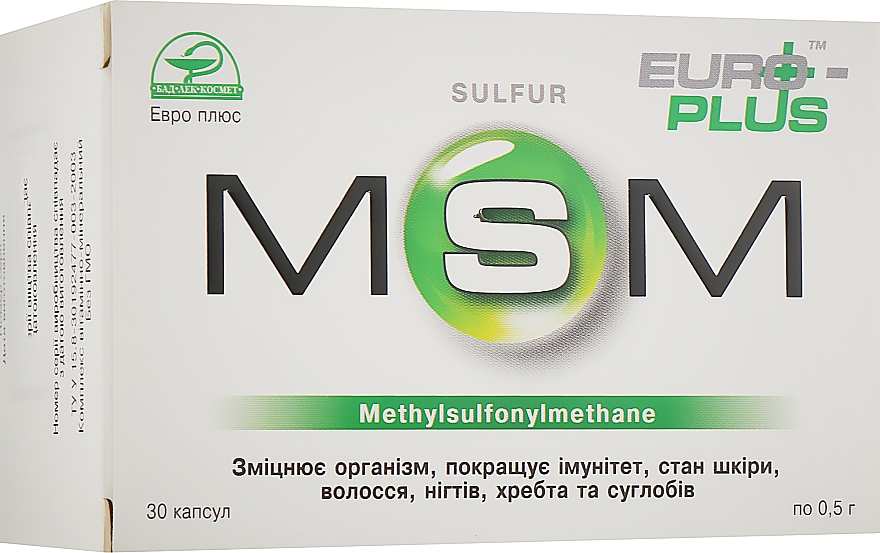 Suplement diety MSM 500 mg - Euro plus — Zdjęcie N1