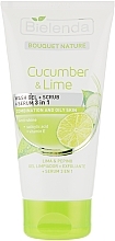 Kup Żel myjący, peeling i serum 3 w 1 Ogórek & limonka - Bielenda Bouquet Nature Cucumber & Lime 3in1 Wash Gel + Scrub + Serum