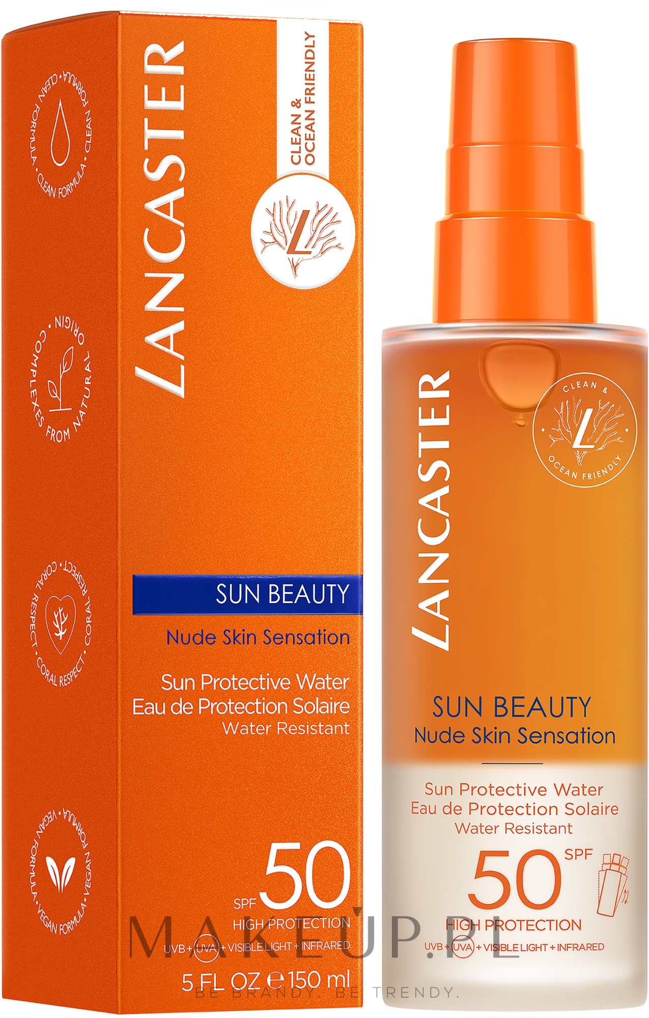 Spray do opalania - Lancaster Protector Solar Sun Beauty Sun Protective Water SPF50 — Zdjęcie 150 ml