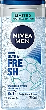 Żel pod prysznic 3 w 1 do ciała, twarzy i włosów - Nivea Men Ultra Fresh Limited Football Edition — Zdjęcie N1