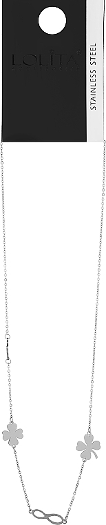 Naszyjnik, liście koniczyny i nieskończoność, srebrny - Lolita Accessories — Zdjęcie N1