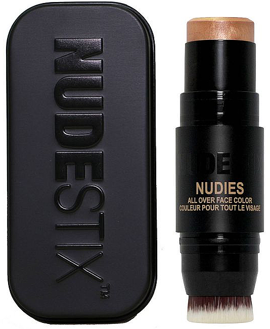 Rozświetlacz w sztyfcie z pędzlem do blendowania - Nudestix Nudies All Over Face Color Bronze + Glow — Zdjęcie N1