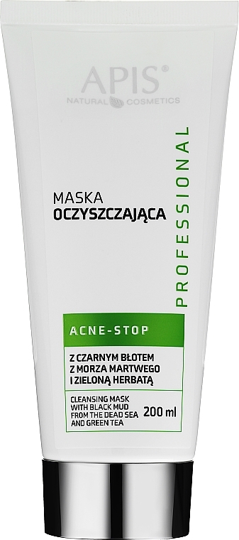 Maska oczyszczająca z czarnym błotem z Morza Martwego i zieloną herbatą - APIS Professional Acne-Stop