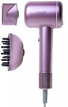 Suszarka do włosów z wyświetlaczem LED, różowa - Adler AD 2270 Purple LED Superspeed Hair Dryer — Zdjęcie N1