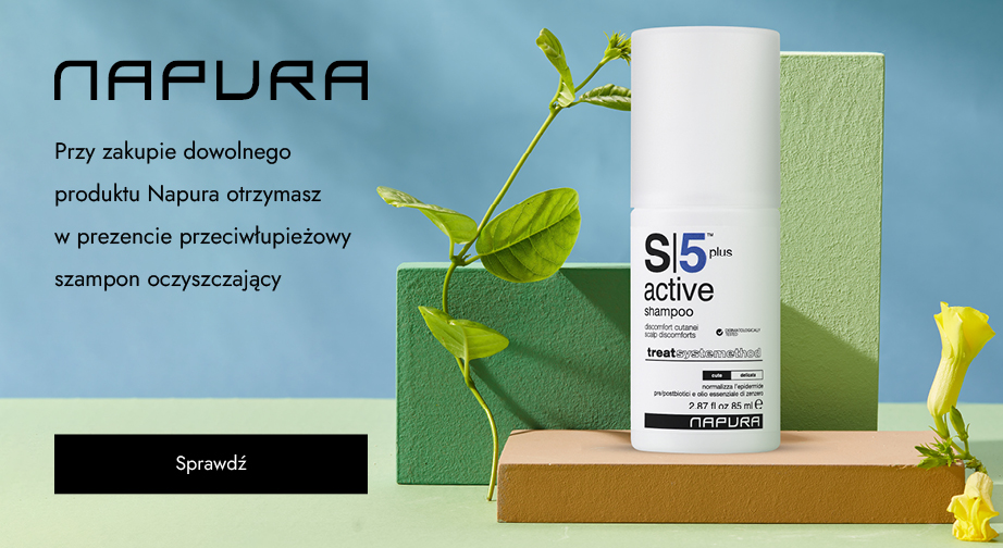 Przy zakupie dowolnego produktu Napura otrzymasz w prezencie przeciwłupieżowy szampon oczyszczający.