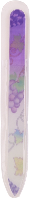 Szklany pilnik do paznokci z kwiatowym nadrukiem, fioletowy - Tools For Beauty Glass Nail File With Flower Printed