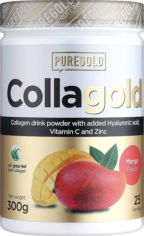 Kolagen z kwasem hialuronowym, witaminą C i cynkiem Mango - Pure Gold CollaGold Mango — Zdjęcie N1
