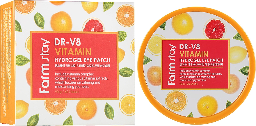 Witaminowe płatki pod oczy - FarmStay DR-V8 Vitamin Hydrogel Eye Patch — Zdjęcie N1
