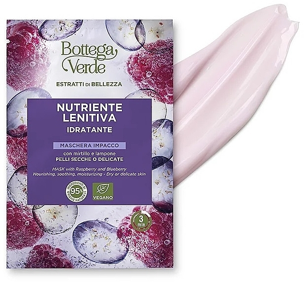 Maseczka do twarzy z jagodami i malinami - Bottega Verde Beauty Extracts Raspberry & Blueberry Face Mask — Zdjęcie N1