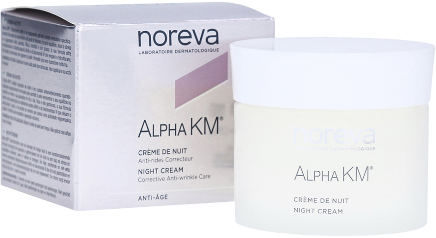 Krem przeciwzmarszczkowy do twarzy na noc - Noreva Laboratoires Alpha KM Corrective Anti-Wrinkle Care Night Cream  — Zdjęcie N1