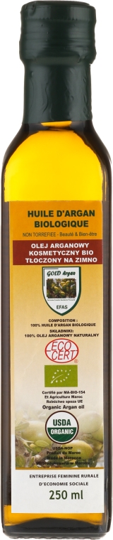 Olej arganowy kosmetyczny 100% BIO, butelka szklana - Efas Argan Oil — Zdjęcie N7