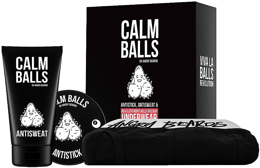 Zestaw dla mężczyzn - Angry Beards Calm Balls (b/cr 150 ml + deo 150 ml + boxers XXL 1 pc) — Zdjęcie N2
