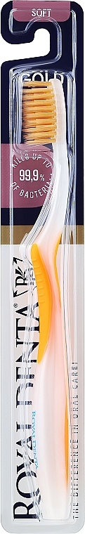 Miękka szczoteczka do zębów z nanocząsteczkami złota, pomarańczowa - Royal Denta Gold Soft Toothbrush — Zdjęcie N1