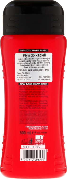 Rewizalizujący szampon i żel pod prysznic z ekstraktem z żeń-szenia dla mężczyzn - Intesa Classic Black Shower Shampoo Gel Revitalizing — Zdjęcie N4