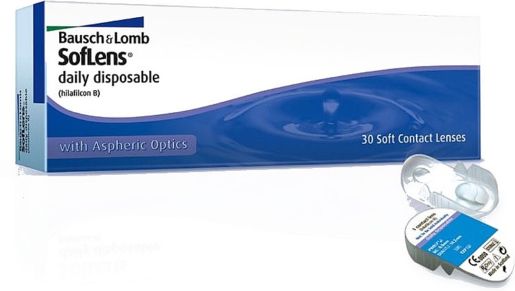 Soczewki kontaktowe jednodniowe, promień krzywizny 8,6 mm, 30 szt. - Bausch & Lomb SofLens Daily Disposable — Zdjęcie N1
