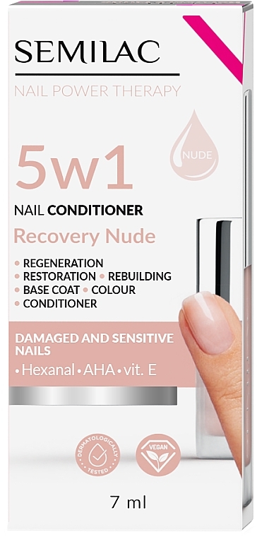 Odżywka do paznokci - Semilac Nail Power Therapy 5 In 1 Recovery Nude  — Zdjęcie N1
