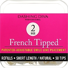 Tipsy krótkie naturalne French - Dashing Diva French Tipped Short Natural 50 Tips (Size 2) — Zdjęcie N1