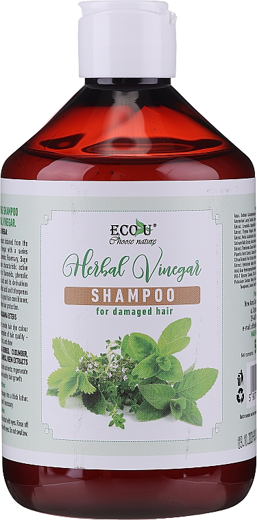 Szampon z octem ziołowym do włosów zniszczonych - Eco U Herebal Vinegar Shampoo — Zdjęcie N1
