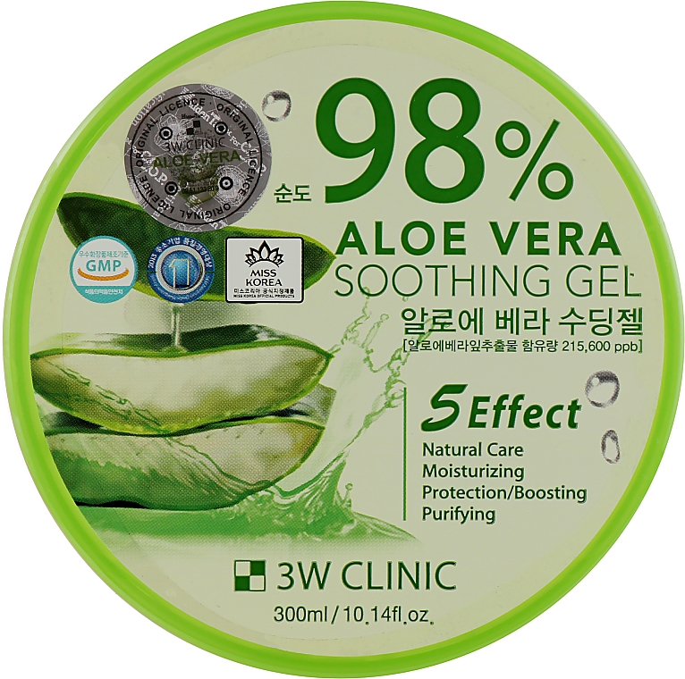 Kojący żel do ciała z 98% aloesem - 3W Clinic Aloe Vera Soothing Gel