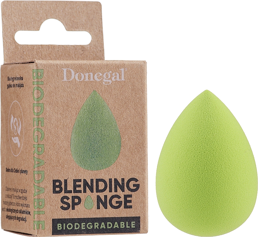 Biodegradowalna gąbka do makijażu, zielona - Donegal Blending Biodegradable Sponge — Zdjęcie N1