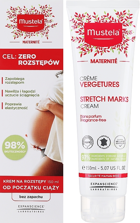 PRZECENA! Bezzapachowy krem na rozstępy 3 w 1 - Mustela Maternité Stretch Marks Cream 3in1 * — Zdjęcie N2