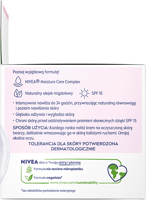 Krem odżywczy na dzień 24h Nawilżenia - NIVEA Moisturizing Day Cream Nourishing For Dry And Sensitive Skin — Zdjęcie N4