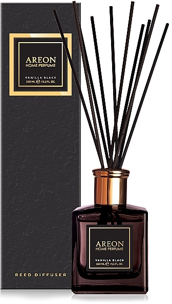 Dyfuzor zapachowy Czarna wanilia, PSB03 - Areon Home Perfume Vanilla Black Reed Diffuser — Zdjęcie N1
