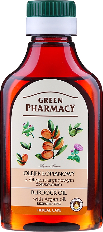 Olejek łopianowy z olejem arganowym - Green Pharmacy Hair Care Burdock Oil With Argan Oil