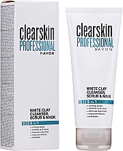 Oczyszczająca glinka biała 5 w 1 - Avon Clearskin Professional White Clay Cleanser, Scrub and Mask — Zdjęcie N2