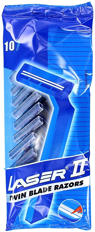Jednorazowe maszynki do golenia dla mężczyzn, 10 szt. - Laser II For Men Twin Blade Razors — Zdjęcie N1