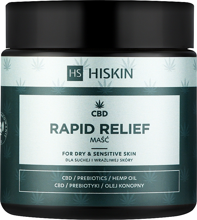 Maść do skóry suchej i wrażliwej CBD, prebiotyki i olej konopny - HiSkin CBD Rapid Relief — Zdjęcie N1