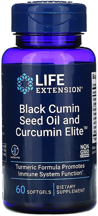 PRZECENA! Suplement diety Olej z nasion czarnuszki i elitarny ekstrakt z kurkuminy - Life Extension Black Cumin Seed Oil and Curcumin Elite Extract * — Zdjęcie N1