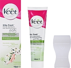 Krem do depilacji dla skóry wrażliwej - Veet Hair Removal Cream Silk and Fresh for Dry Skin — Zdjęcie N2