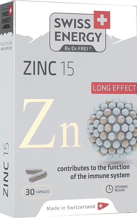 Cynk 15 mg, witaminy w kapsułkach - Swiss Energy Zinc 15Mg Long Effect