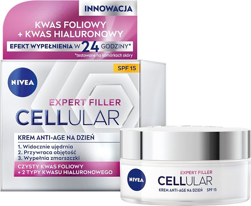 Krem na dzień i serum - NIVEA Duopack CELLULAR EXPERT FILLER( f/cr/50 ml + f/ser/30 ml) — Zdjęcie N2