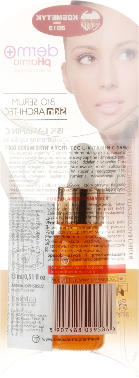 Serum na twarz, szyję, dekolt i dłonie L-Witamina C 15% - Dermo Pharma Bio Serum Skin Archi-Tec Vitamin C — Zdjęcie N3