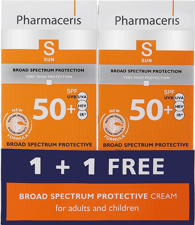 Zestaw - Pharmaceris S Broad Spectrum Protective Cream SPF50+ (f/cr/2x50ml) — Zdjęcie N2